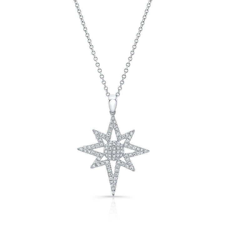 Natural Diamond Round Brilliant Pendant in 14K White Gold – front view | RockHer