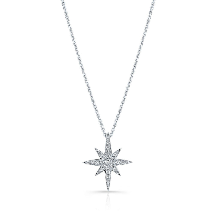 Natural Diamond Round Brilliant Pendant in 14K White Gold – front view | RockHer