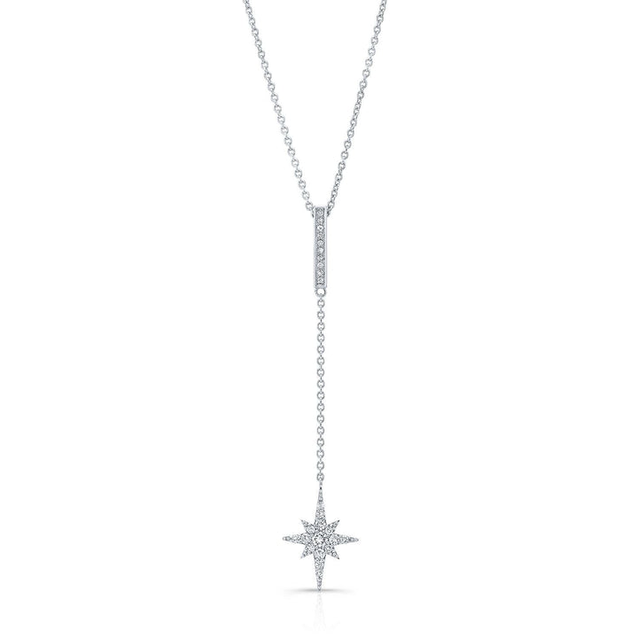 Natural Diamond Round Brilliant Pendant in 14K White Gold – front view | RockHer