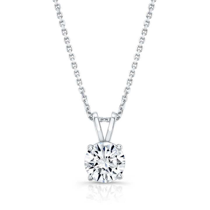 Lab Grown Round Solitaire Diamond Pendant, 2-3/4 ct. – front view | RockHer