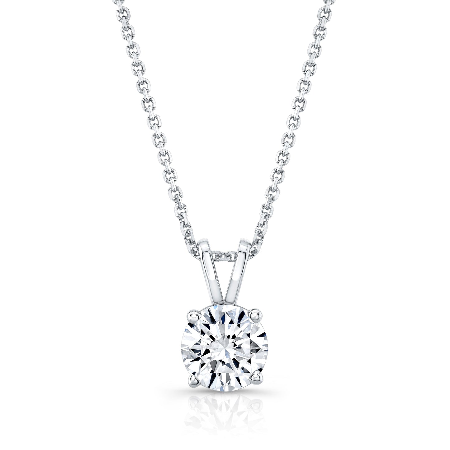 Lab Grown Round Solitaire Diamond Pendant, 2-3/4 ct. – front view | RockHer