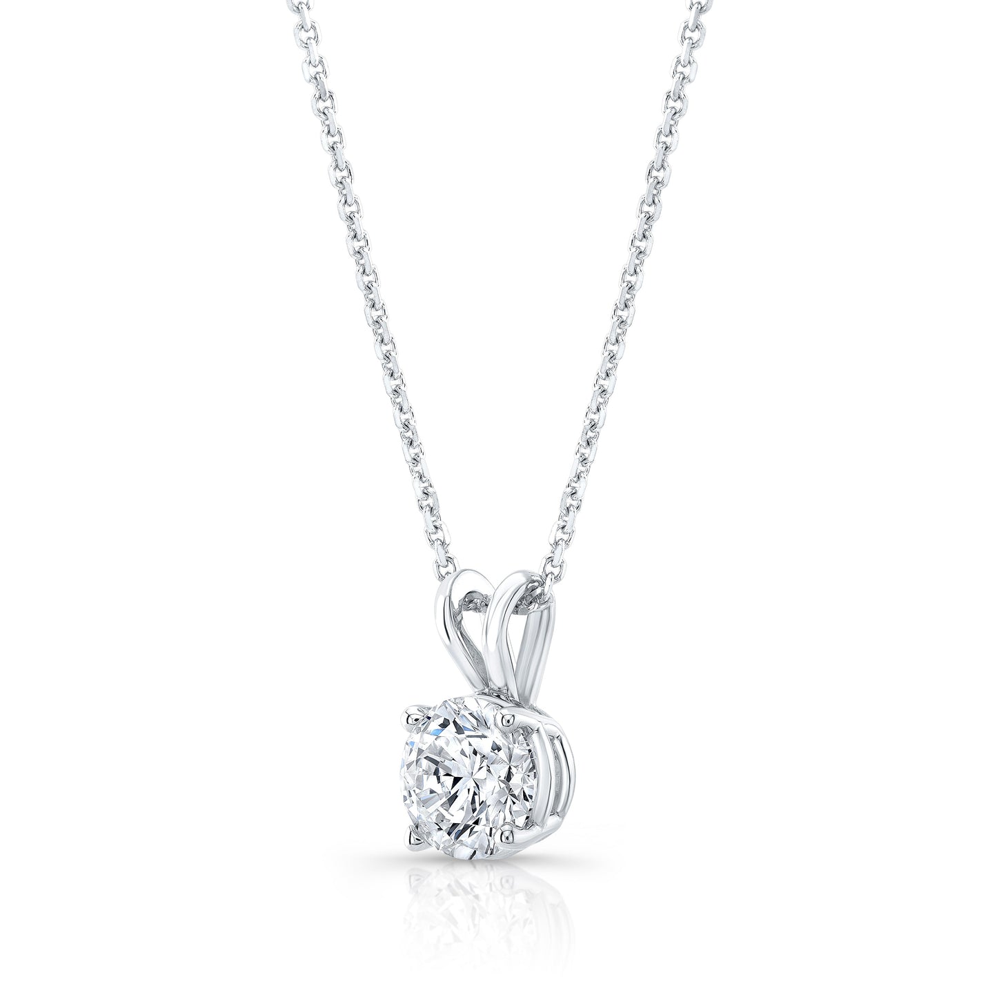 Lab Grown Round Solitaire Diamond Pendant, 2-3/4 ct. – side profile | RockHer