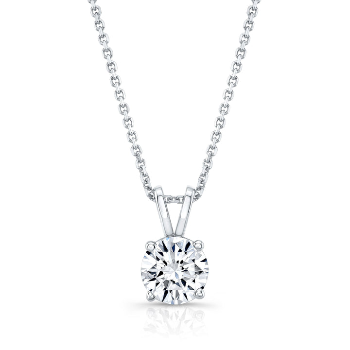 Lab Grown Round Solitaire Diamond Pendant, 1/4 ct. – front view | RockHer
