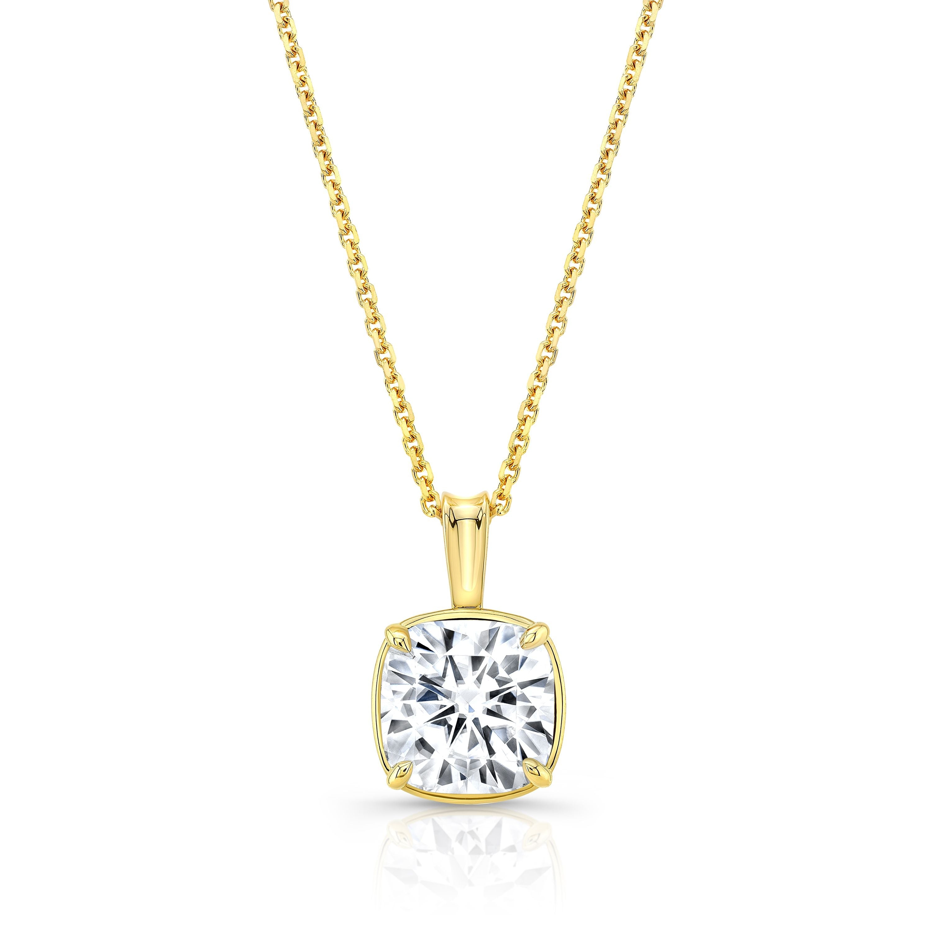 จี้เพชรเลี้ยงทรงหมอนเม็ดเดี่ยว, 3 กะรัต | ทองคำ 14K | 4 เตย