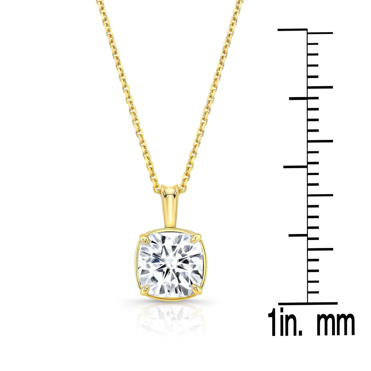 จี้เพชรเลี้ยงทรงหมอนเม็ดเดี่ยว, 3 กะรัต | ทองคำ 14K | 4 เตย
