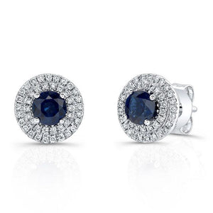 ต่างหูเพชร ล้อมเพชร ตัวเรือนทองคำขาว 14K จาก RockHer