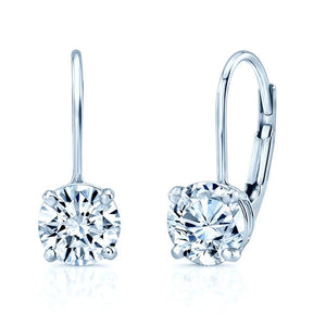 ต่างหูเพชร ตัวเรือนทองคำขาว 14K จาก RockHer
