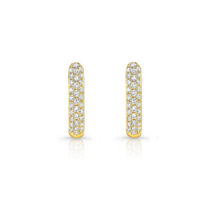 ต่างหูเพชร ฝังปาเว่ ตัวเรือนทองคำเหลือง 14K จาก RockHer