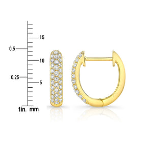 ต่างหูเพชร ฝังปาเว่ ตัวเรือนทองคำเหลือง 14K จาก RockHer