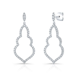ต่างหูเพชร ตัวเรือนทองคำขาว 14K จาก RockHer