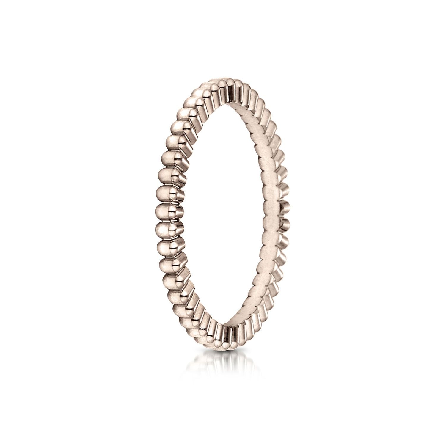 แหวนดีไซน์ตัดเกียร์ ขนาด 2 มม. สีทองกุหลาบ 14k