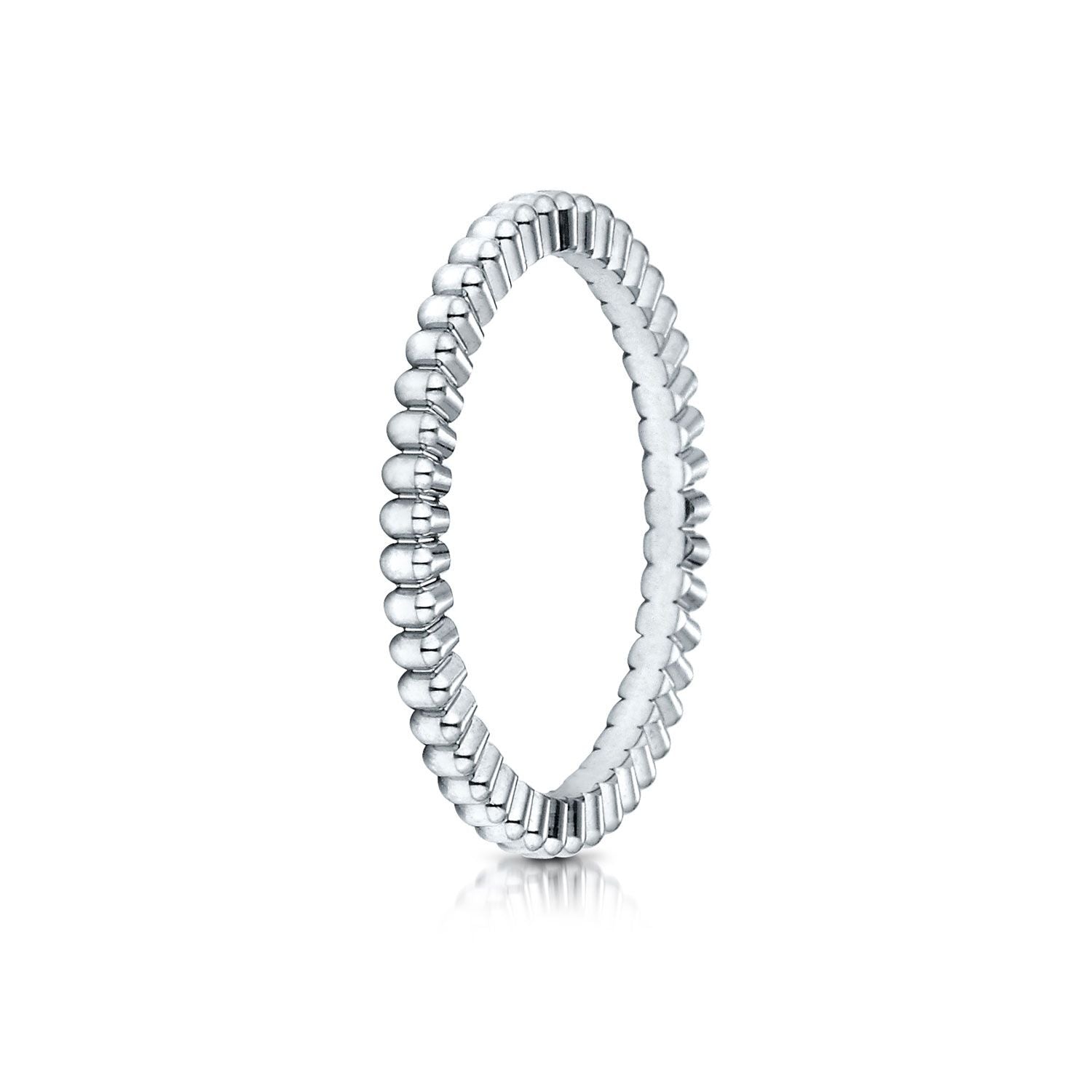 แหวนดีไซน์ตัดเฟือง 2 มม. ทองคำขาว 14 กะรัต