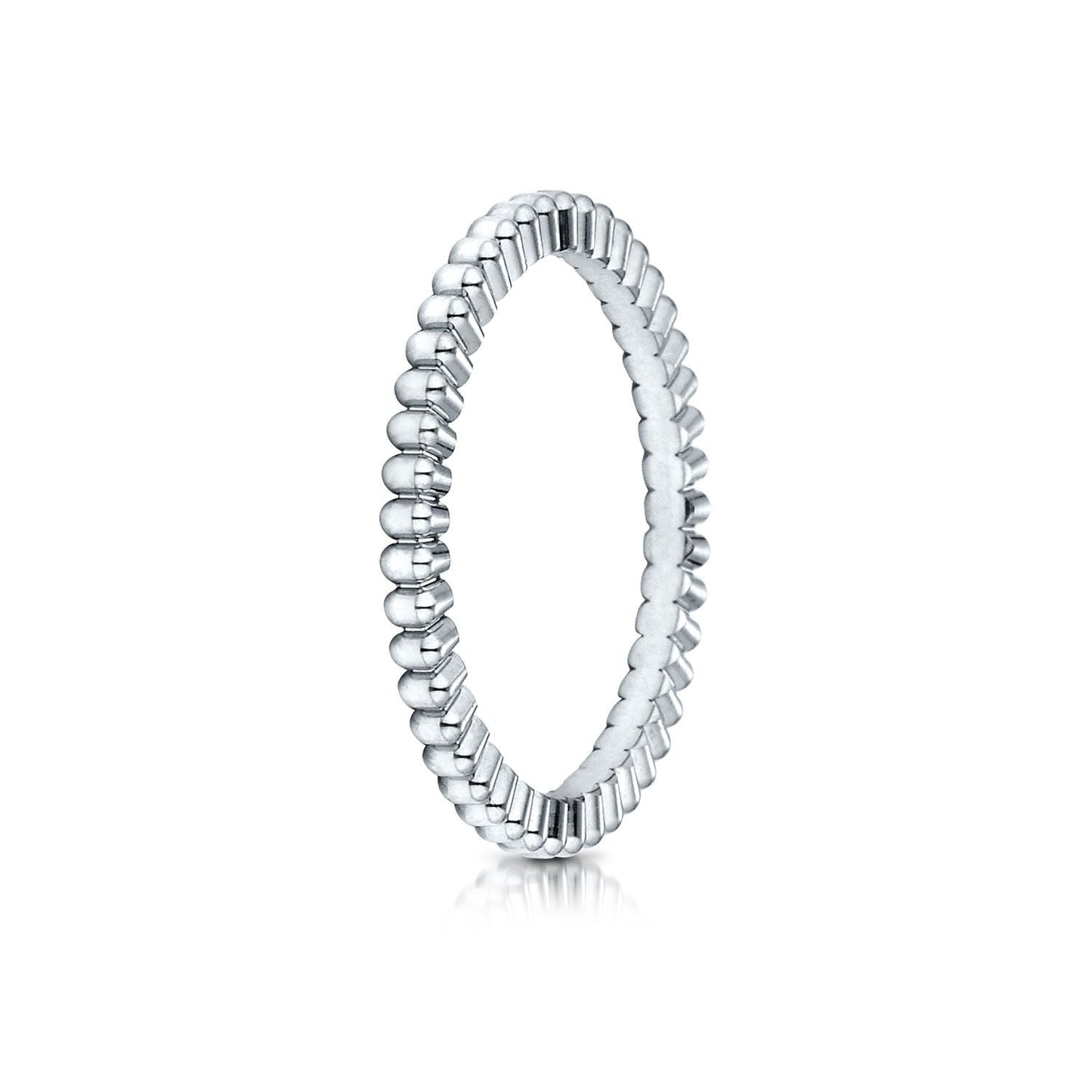 แหวนดีไซน์ตัดเฟือง 2 มม. ทองคำขาว 14 กะรัต