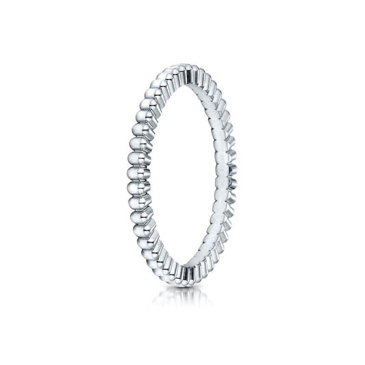 แหวนดีไซน์ตัดเฟือง 2 มม. ทองคำขาว 14 กะรัต