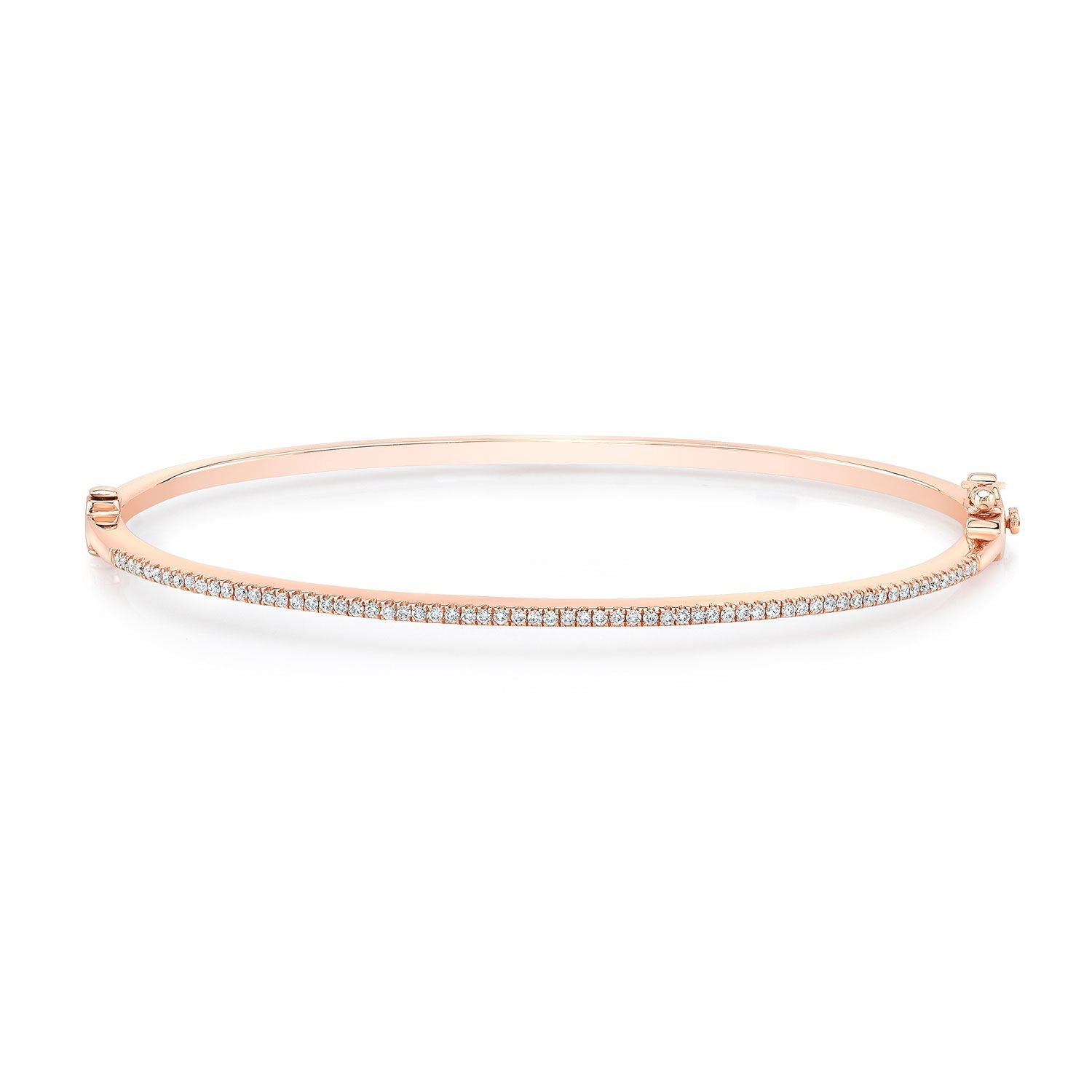 กำไลเพชรปาเว่ในทองกุหลาบ 14k (1/3 Ct.tw.)