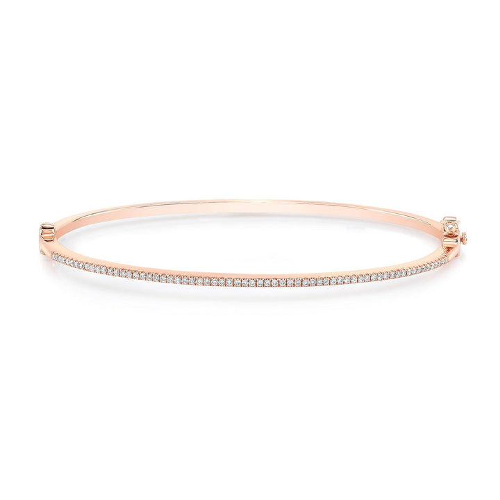 Pave Bangle in 14K Rose Gold – front view | RockHer