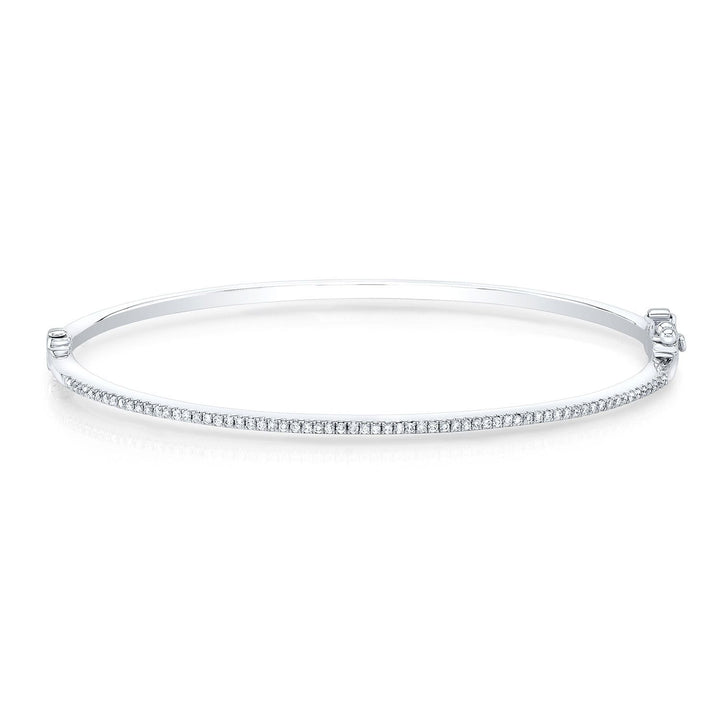 Pave Bangle in 14K White Gold – front view | RockHer