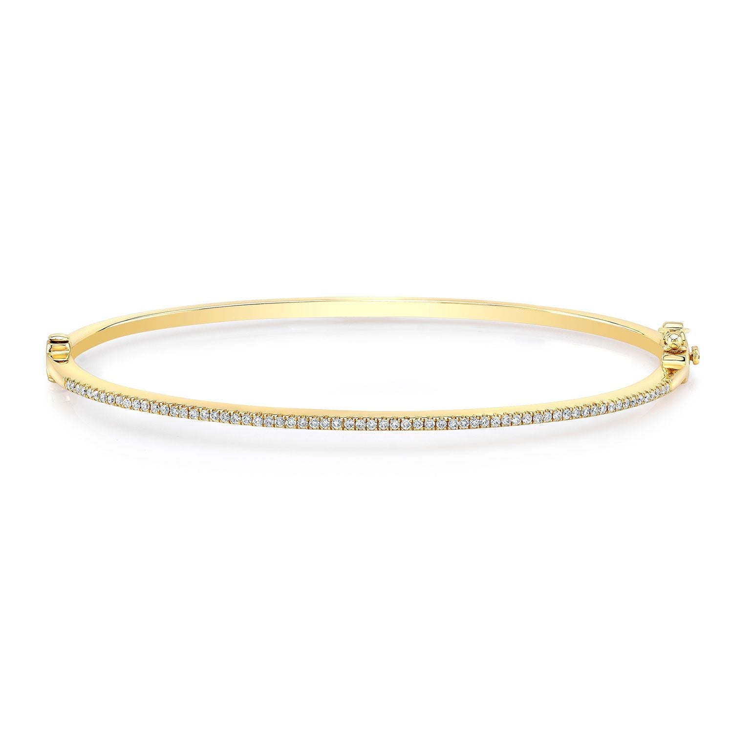 กำไลข้อมือประดับเพชรแบบปาเว่ในทองคำเหลือง 14 กะรัต (1/3 กะรัตรวม)