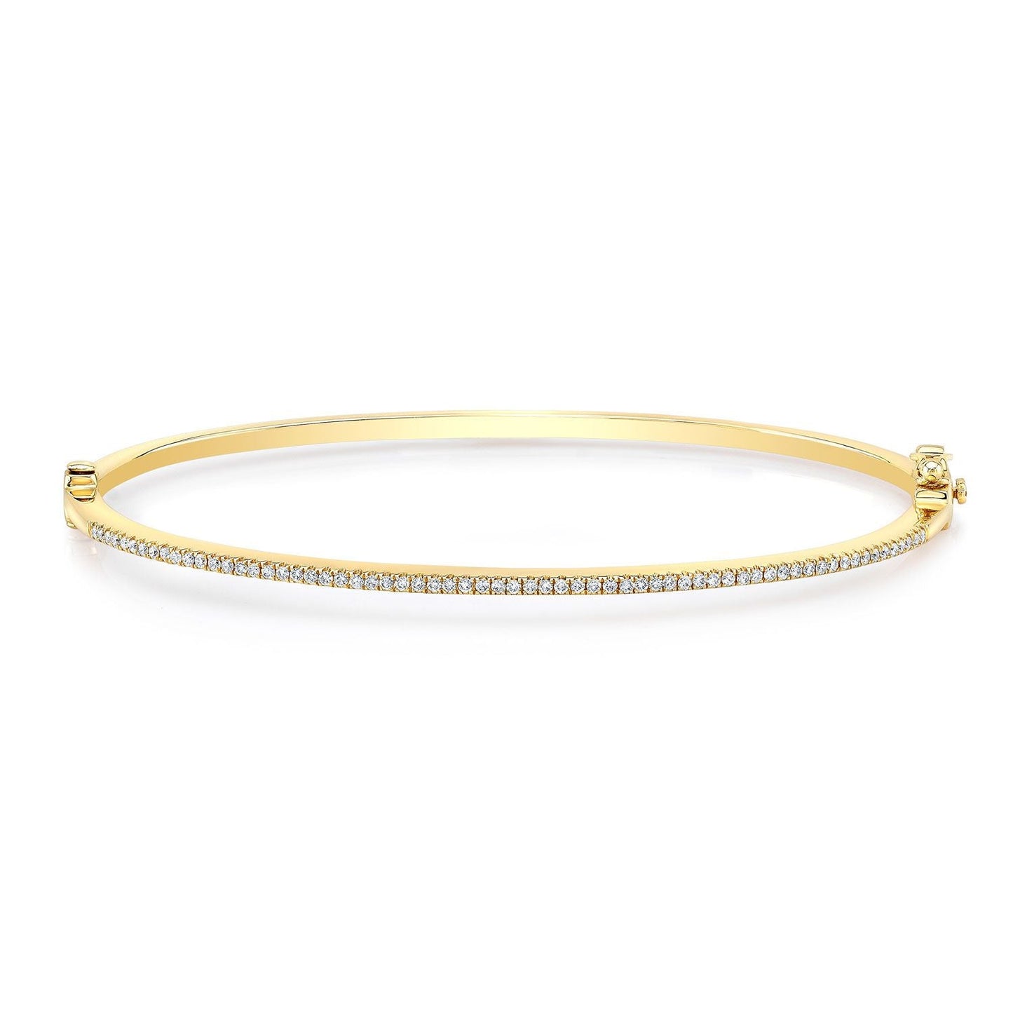 กำไลข้อมือประดับเพชรแบบปาเว่ในทองคำเหลือง 14 กะรัต (1/3 กะรัตรวม)