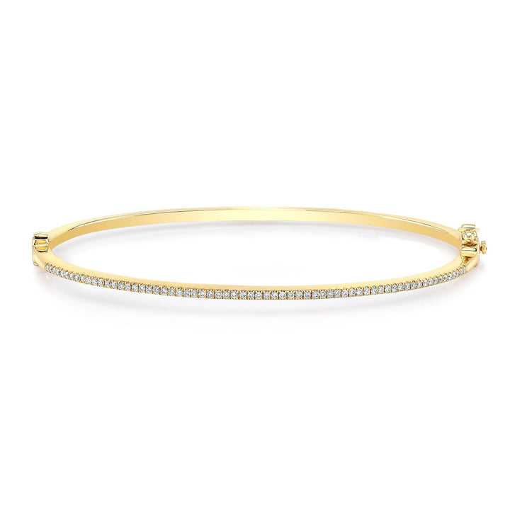 Pave Bangle in 14K Yellow Gold – front view | RockHer