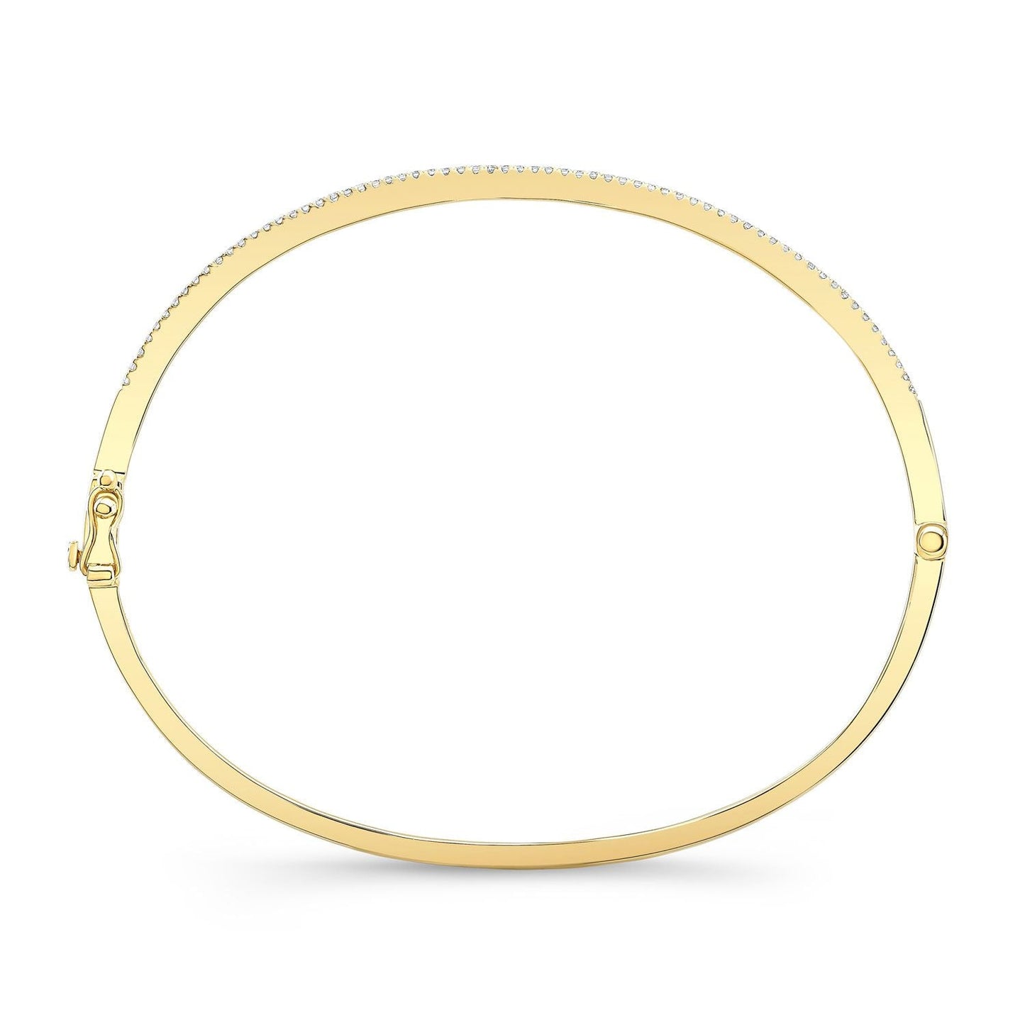 กำไลข้อมือประดับเพชรแบบปาเว่ในทองคำเหลือง 14 กะรัต (1/3 กะรัตรวม)