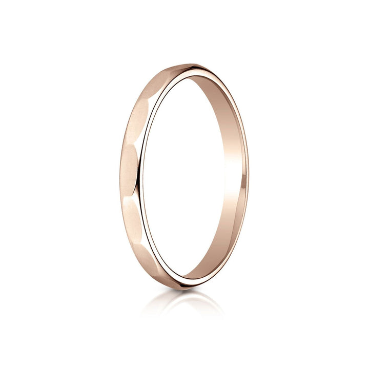 2mm High Polish Carved Wedding Band, in 14K Rose Gold | RockHer