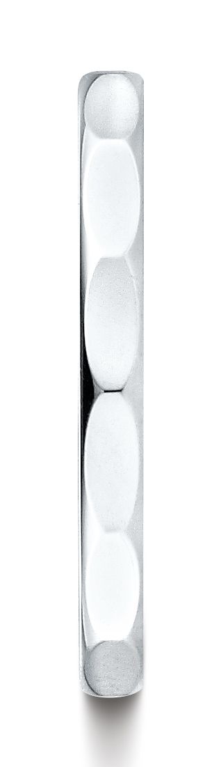 แหวนดีไซน์เหลี่ยมขัดเงาสูง 2 มม. ทองคำขาว 14 กะรัต