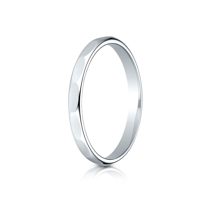 2mm High Polish Carved Wedding Band, in 14K White Gold | RockHer