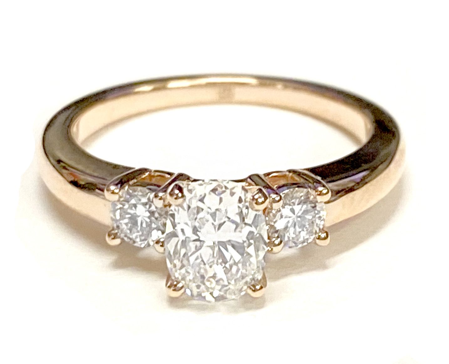 Classic Three Stone Oval, in 18K White Gold, prong setting – lifestyle shot | RockHer