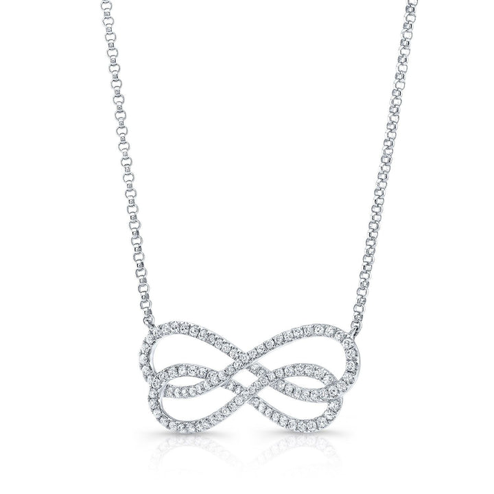 สร้อยคออินฟินิตี้คู่เพชรในทองคำขาว 14 กะรัต (2/3 Ct.tw.)
