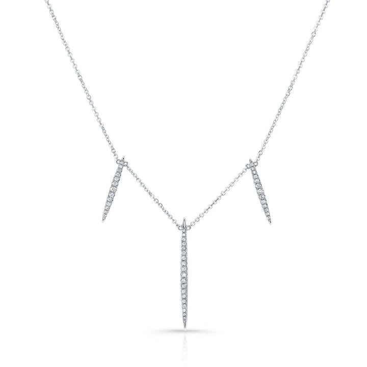 Diamond Pave Icicles Necklace in 14K White Gold – front view | RockHer