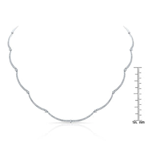 สร้อยคอเพชร ฝังปาเว่ ตัวเรือนทองคำขาว 14K จาก RockHer