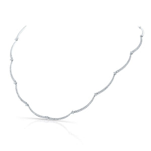 สร้อยคอเพชร ฝังปาเว่ ตัวเรือนทองคำขาว 14K จาก RockHer