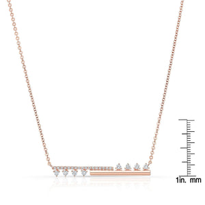 สร้อยคอเพชร ฝังปาเว่ ตัวเรือนทองคำชมพู 14K จาก RockHer