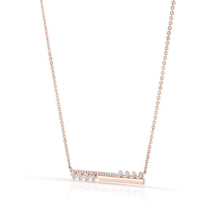 สร้อยคอเพชร ฝังปาเว่ ตัวเรือนทองคำชมพู 14K จาก RockHer