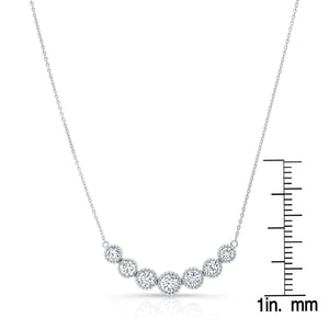 สร้อยคอเพชร ทรงกลม ฝังหุ้มขอบ ตัวเรือนทองคำขาว 14K จาก RockHer