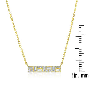 สร้อยคอเพชร ทรงบาแกตต์ ตัวเรือนทองคำเหลือง 14K จาก RockHer
