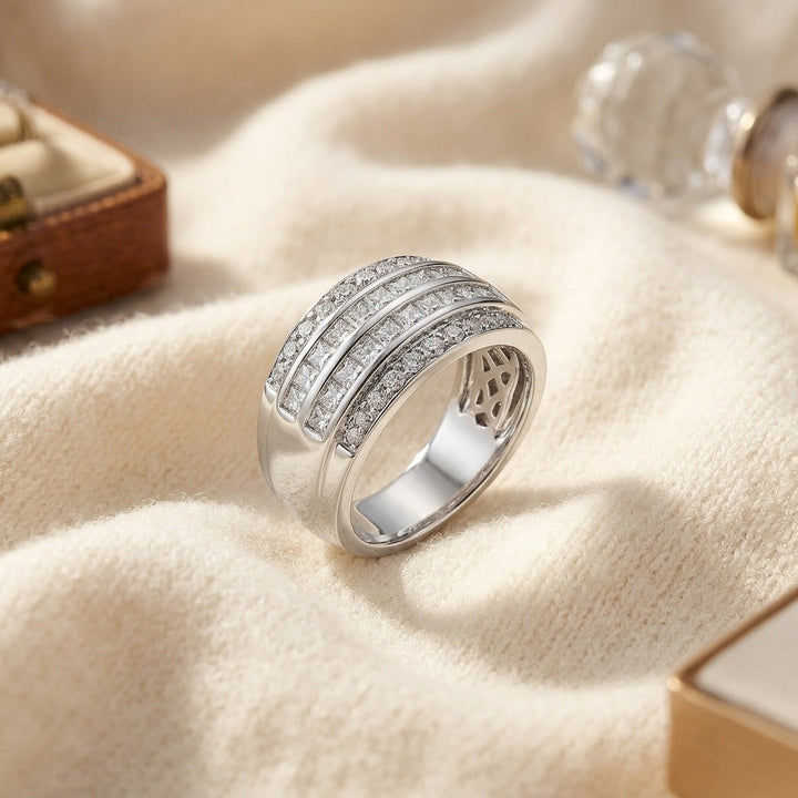 .80ct Tdw Diamond Band in 18K White Gold - flat lay