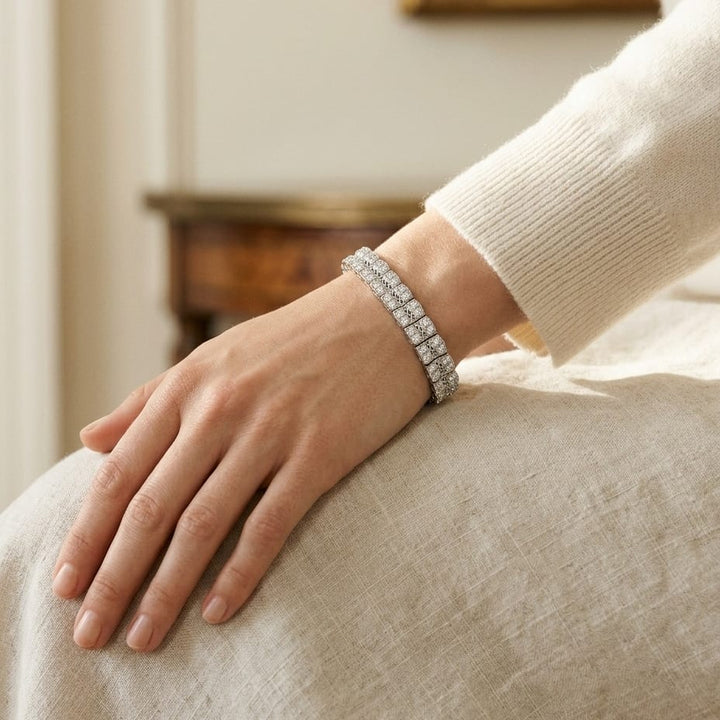 สร้อยข้อมือเพชร ตัวเรือนทองคำขาว 18K จาก RockHer