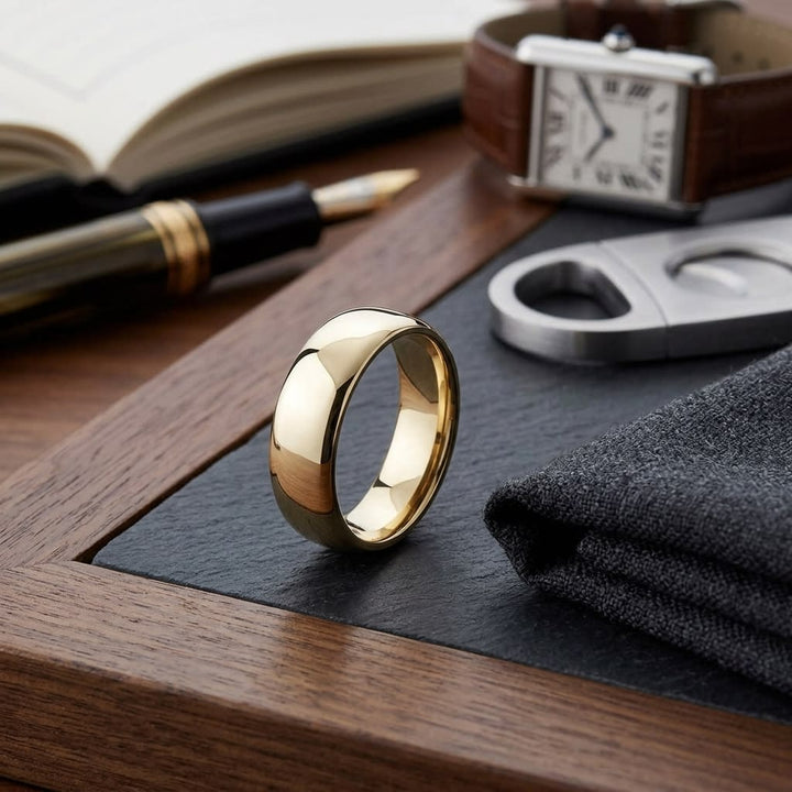 แหวนแต่งงาน ตัวเรือนทองคำเหลือง 18K จาก RockHer