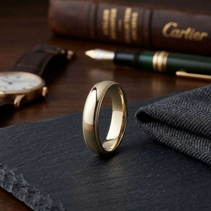 แหวนแต่งงาน ตัวเรือนทองคำเหลือง 18K จาก RockHer