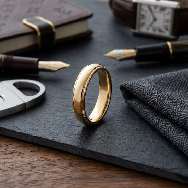 แหวนแต่งงาน ตัวเรือนทองคำเหลือง 18K จาก RockHer