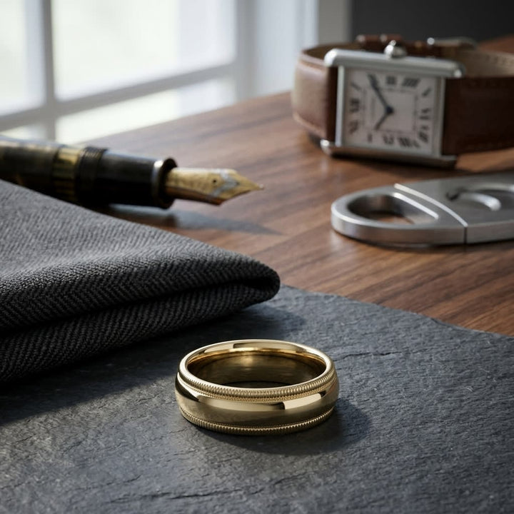 แหวนแต่งงาน ตัวเรือนทองคำเหลือง 18K จาก RockHer