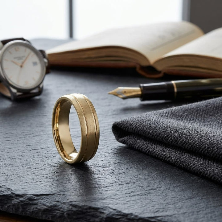แหวนแต่งงาน ตัวเรือนทองคำเหลือง 18K จาก RockHer