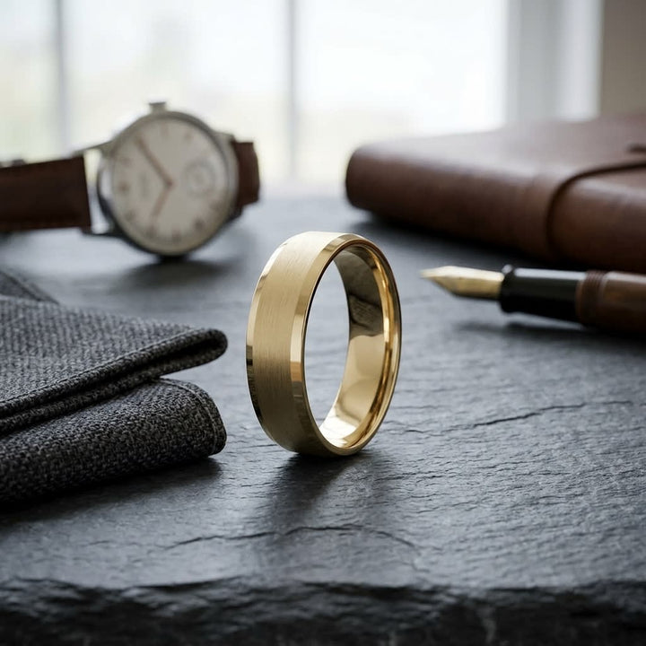 แหวนแต่งงาน ตัวเรือนทองคำเหลือง 18K จาก RockHer