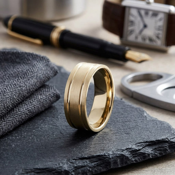 แหวนแต่งงาน ตัวเรือนทองคำเหลือง 18K จาก RockHer