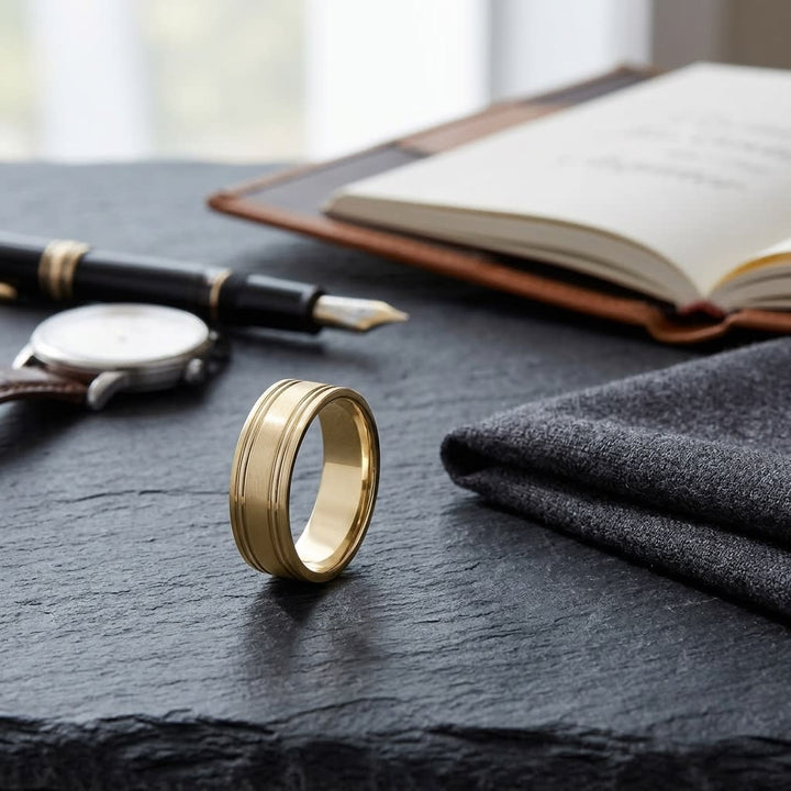 แหวนแต่งงาน ตัวเรือนทองคำเหลือง 18K จาก RockHer