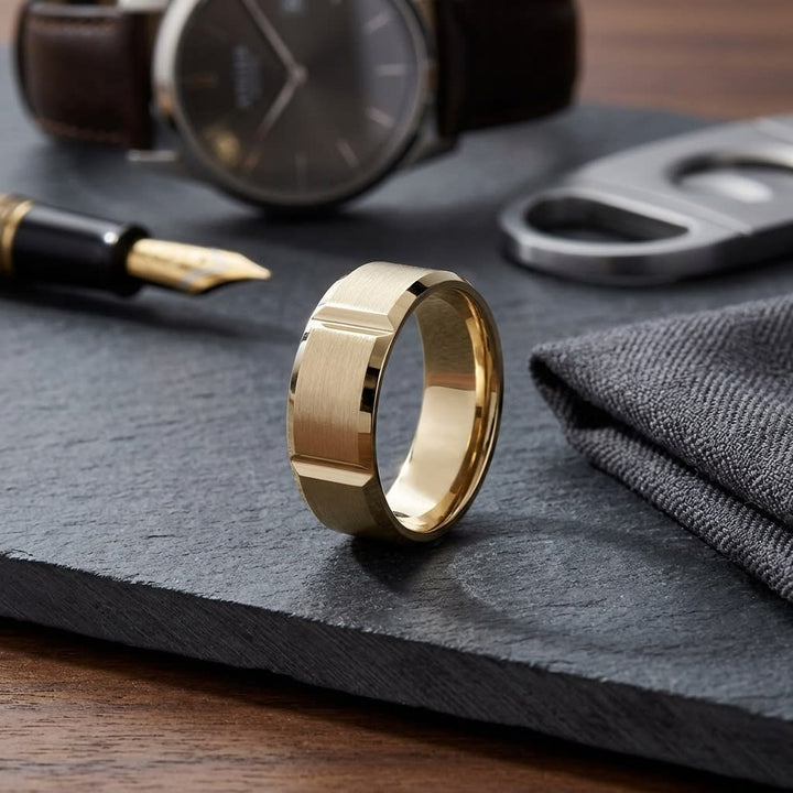 แหวนแต่งงาน ตัวเรือนทองคำเหลือง 18K จาก RockHer
