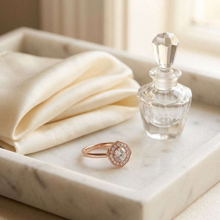 Diamond Pave Ring in 14K Rose Gold - lifestyle