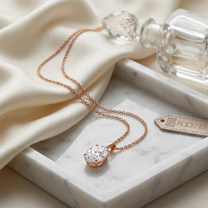 จี้เพชร Solitaire Pendants ทรงรี หุ้มขอบเลื่อน จาก RockHer